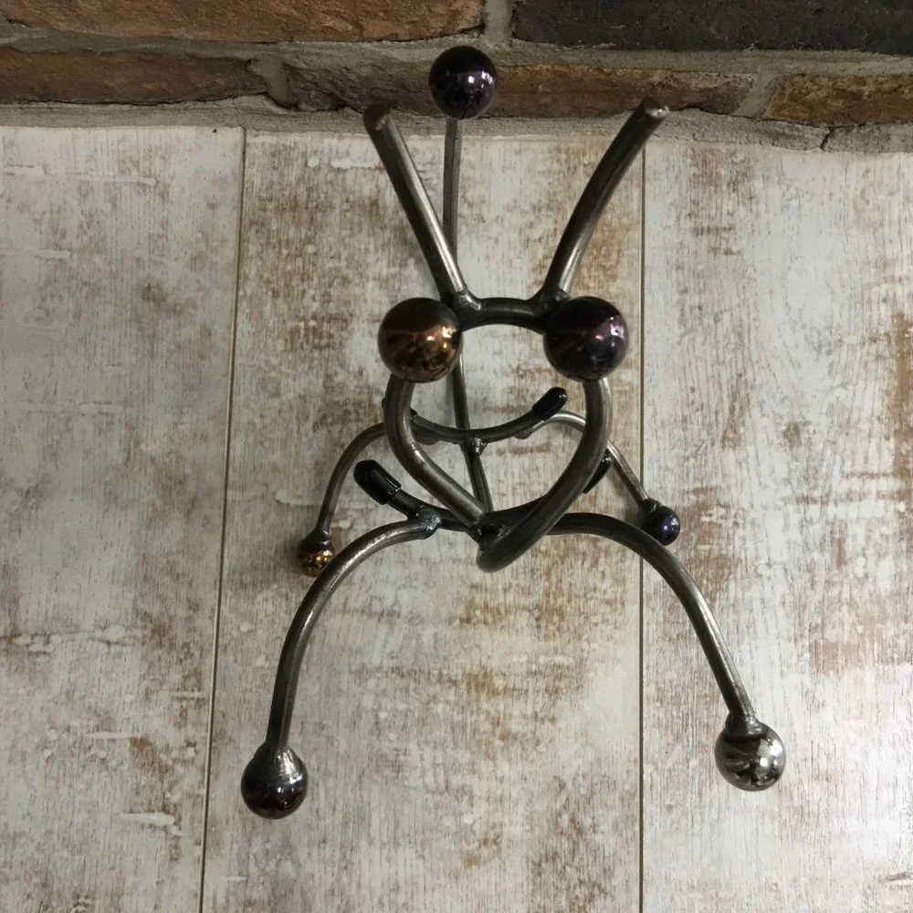 Artisan Created Iron Bottle Holder/Garden Design (1)